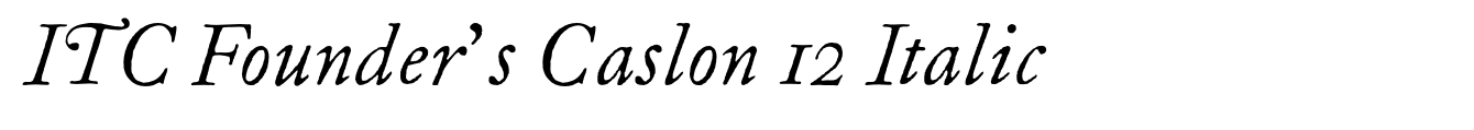 ITC Founder's Caslon 12 Italic image